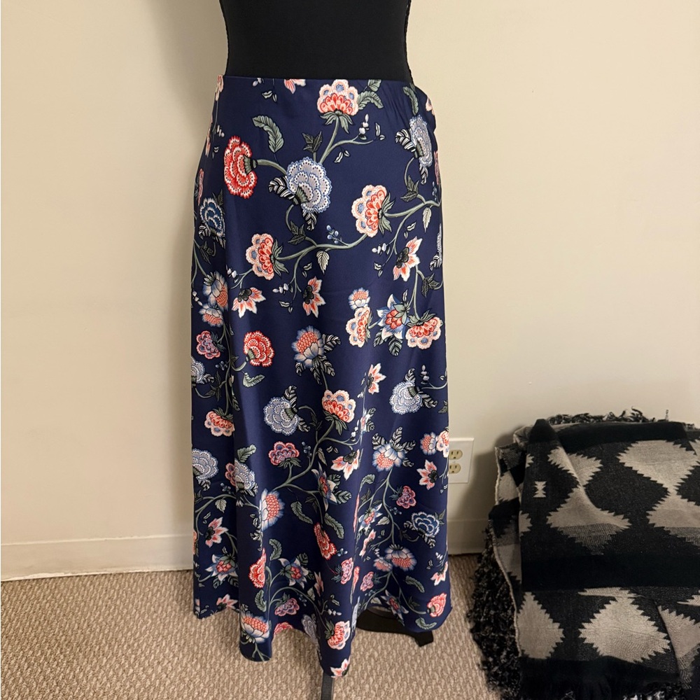 Floral Navy Maxi Skirt